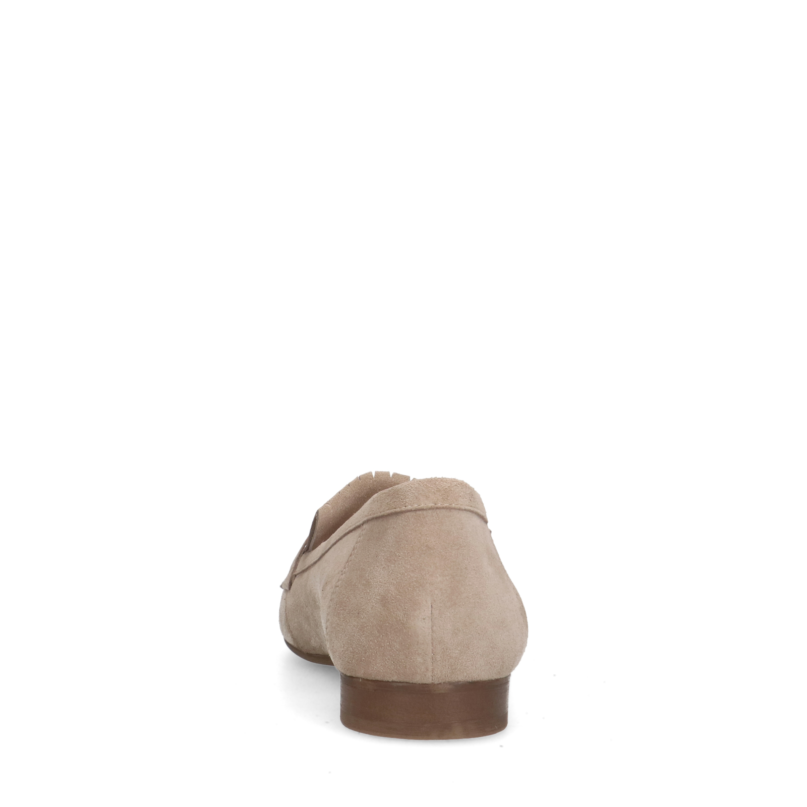 Beigefarbene Veloursleder-Loafer mit Fransen | Slipper | Manfield