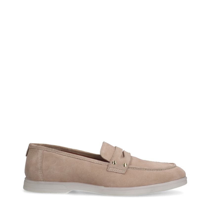 Beige suède loafers