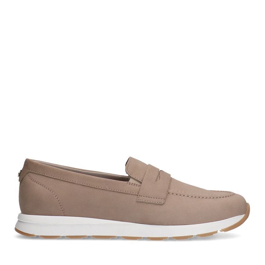 Taupe nubuck loafers