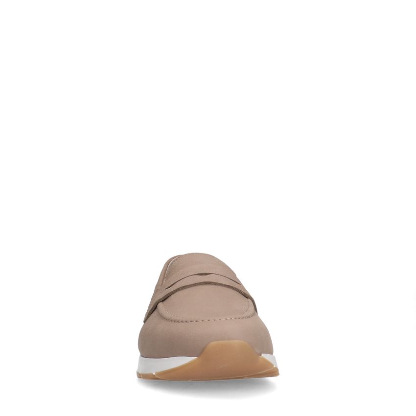 Taupe nubuck loafers