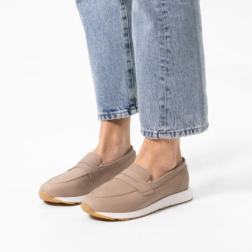 Taupe nubuck loafers