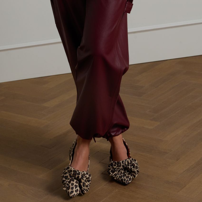 Leopard suède loafers