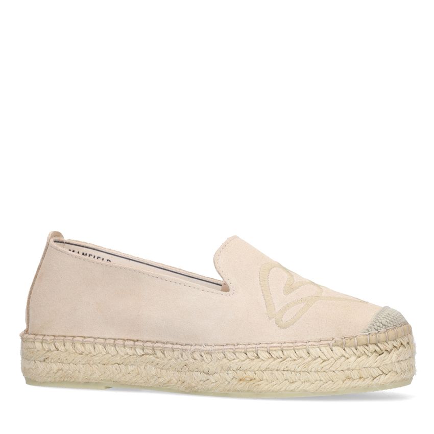 Taupefarbene Espadrilles aus Veloursleder