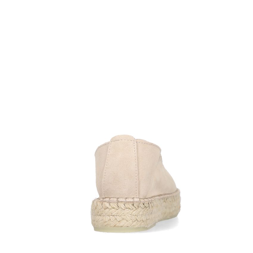 Taupefarbene Espadrilles aus Veloursleder