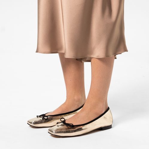 Gouden leren ballerina's
