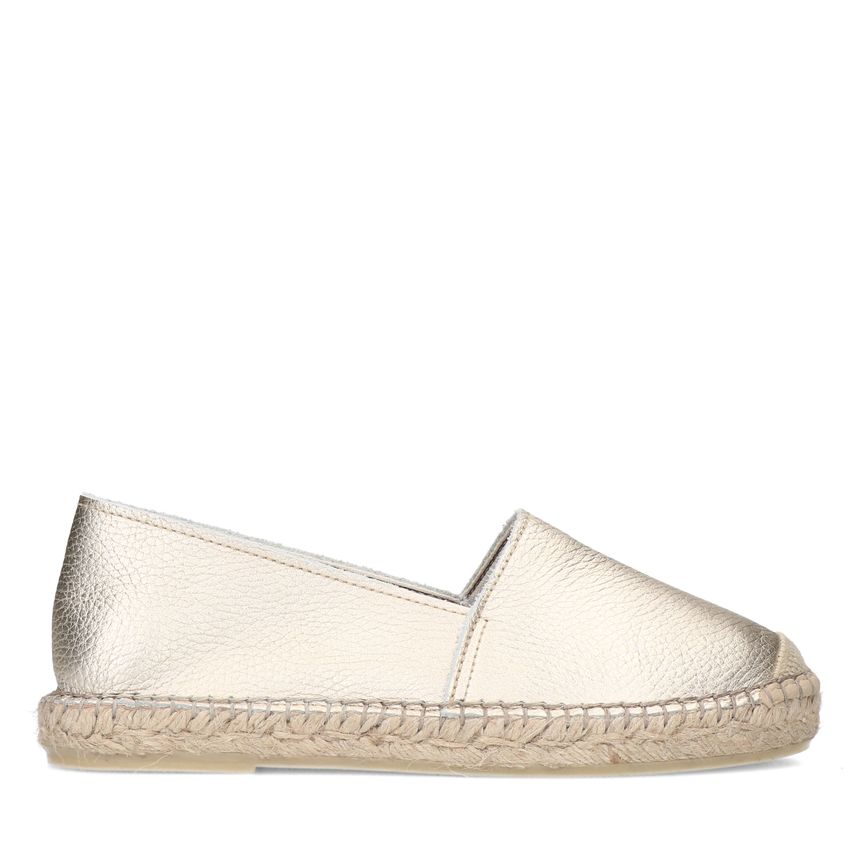 Goldene Espadrilles aus Leder