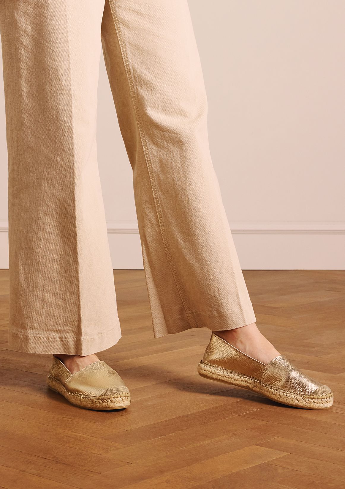 Gouden leren espadrilles