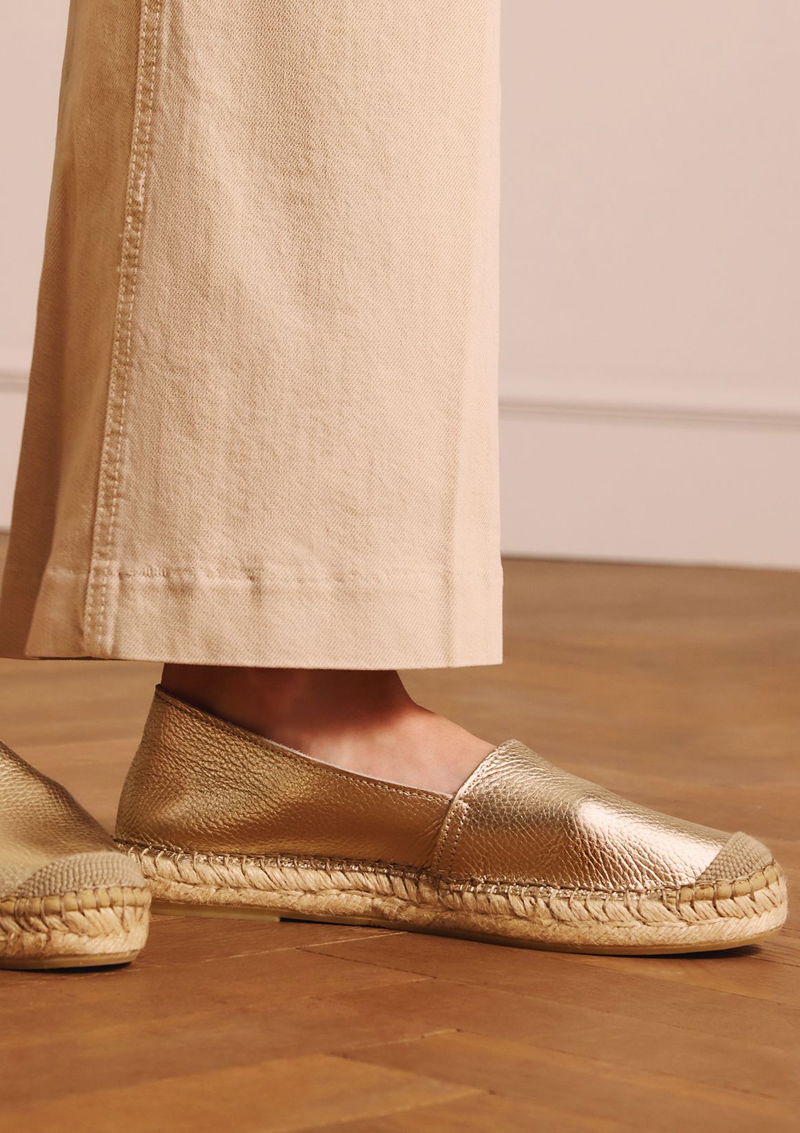 Gouden leren espadrilles