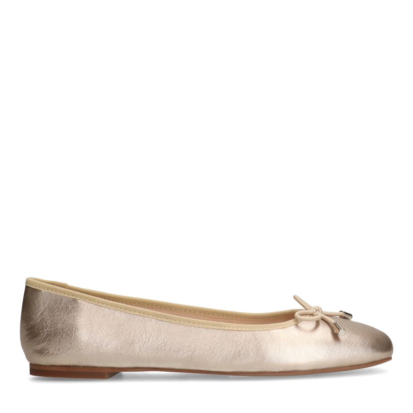 Goldfarbene Leder-Ballerinas