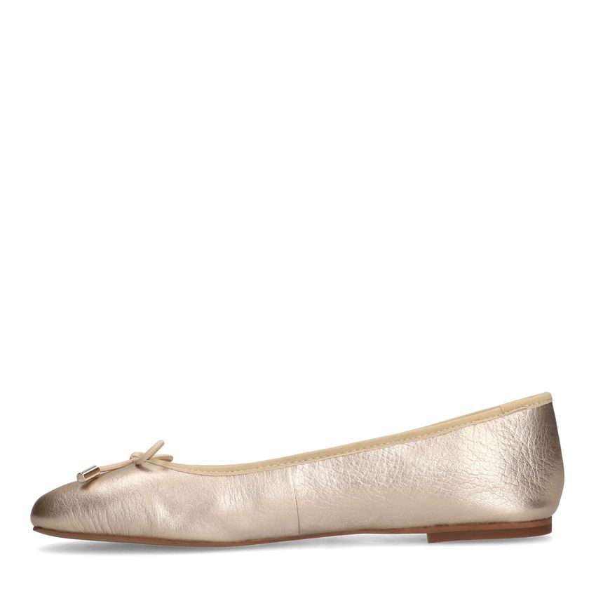 Goldfarbene Leder-Ballerinas