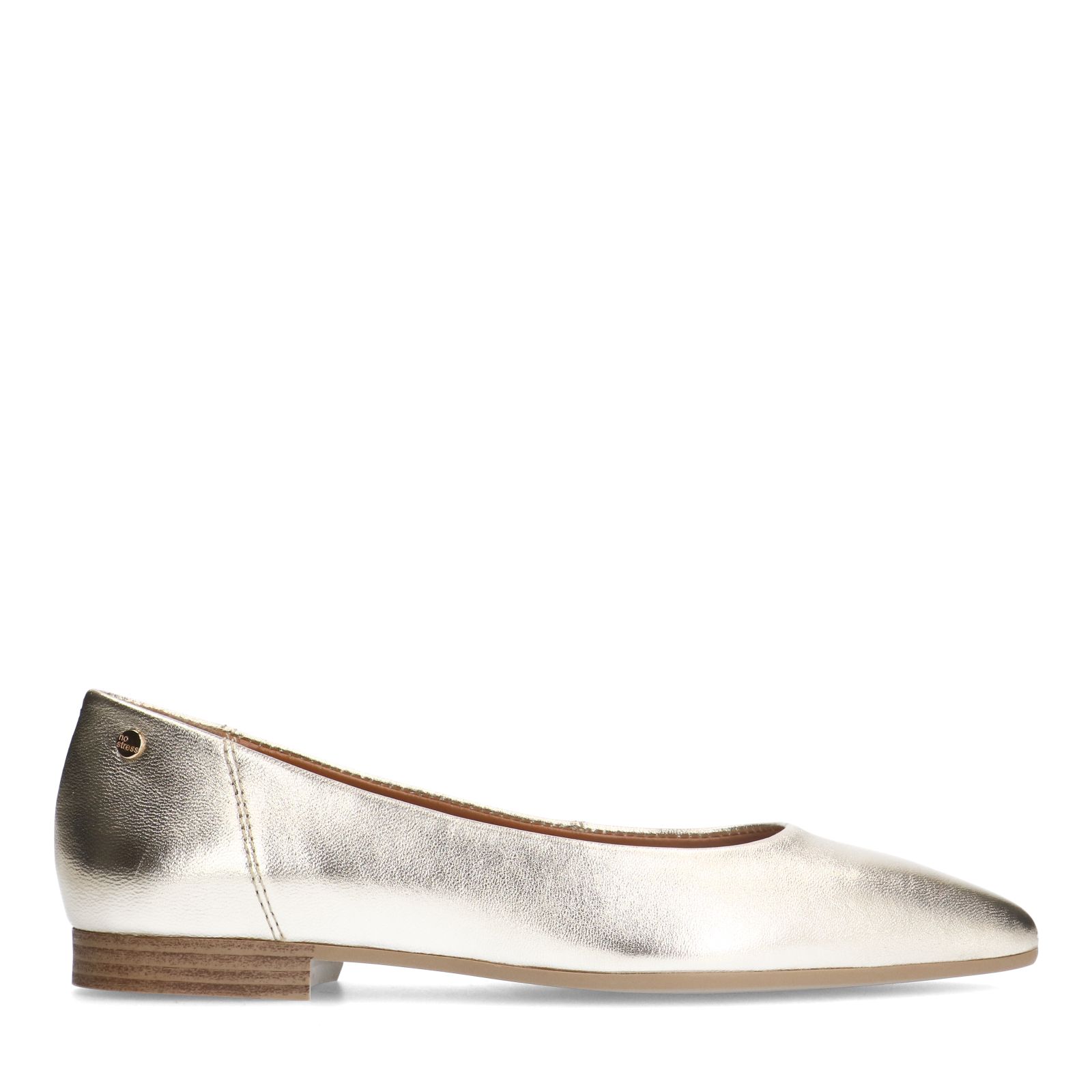 Goldfarbene Leder-Ballerinas