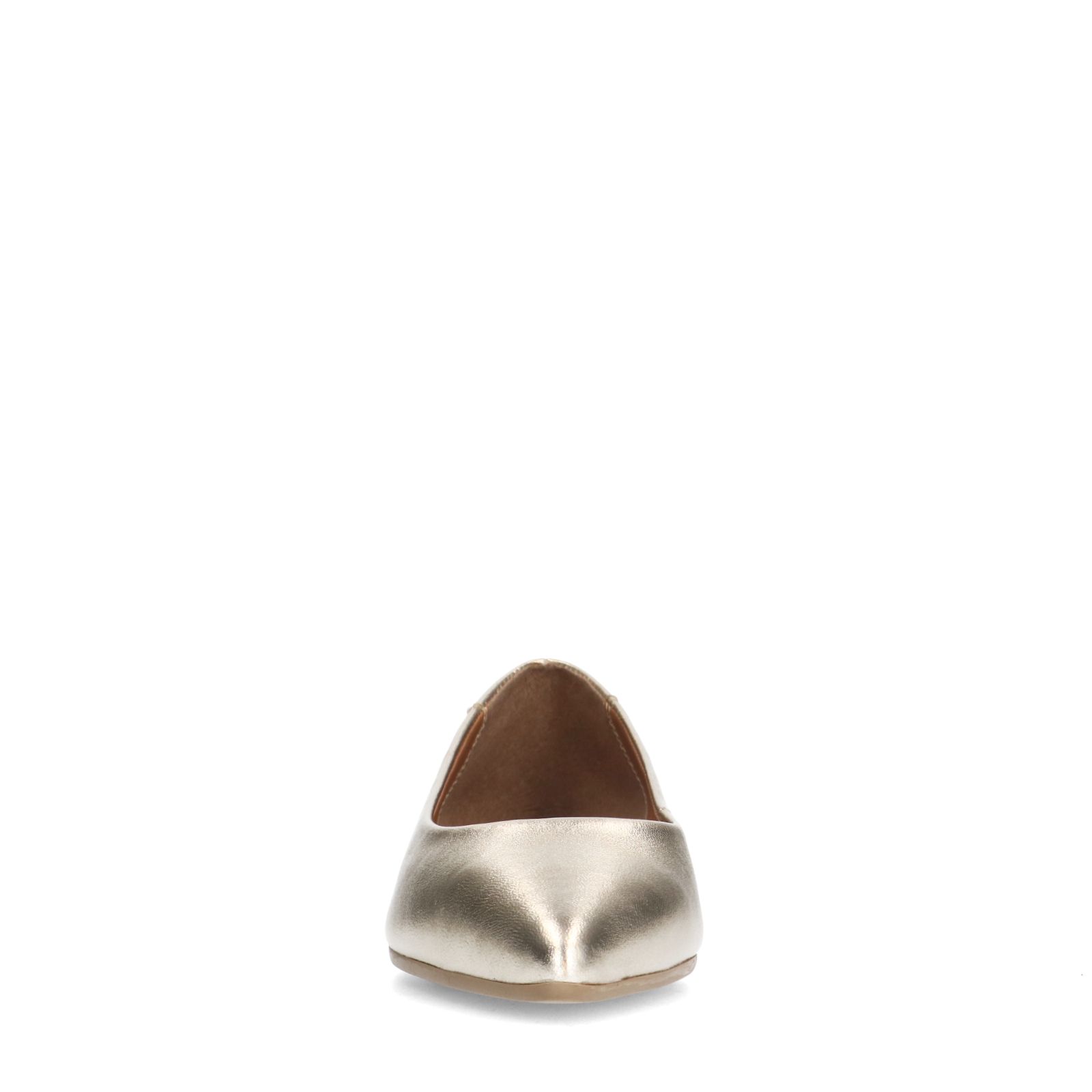 Goldfarbene Leder-Ballerinas