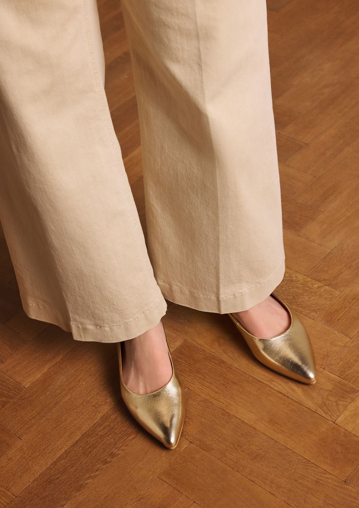 Gouden leren ballerina's