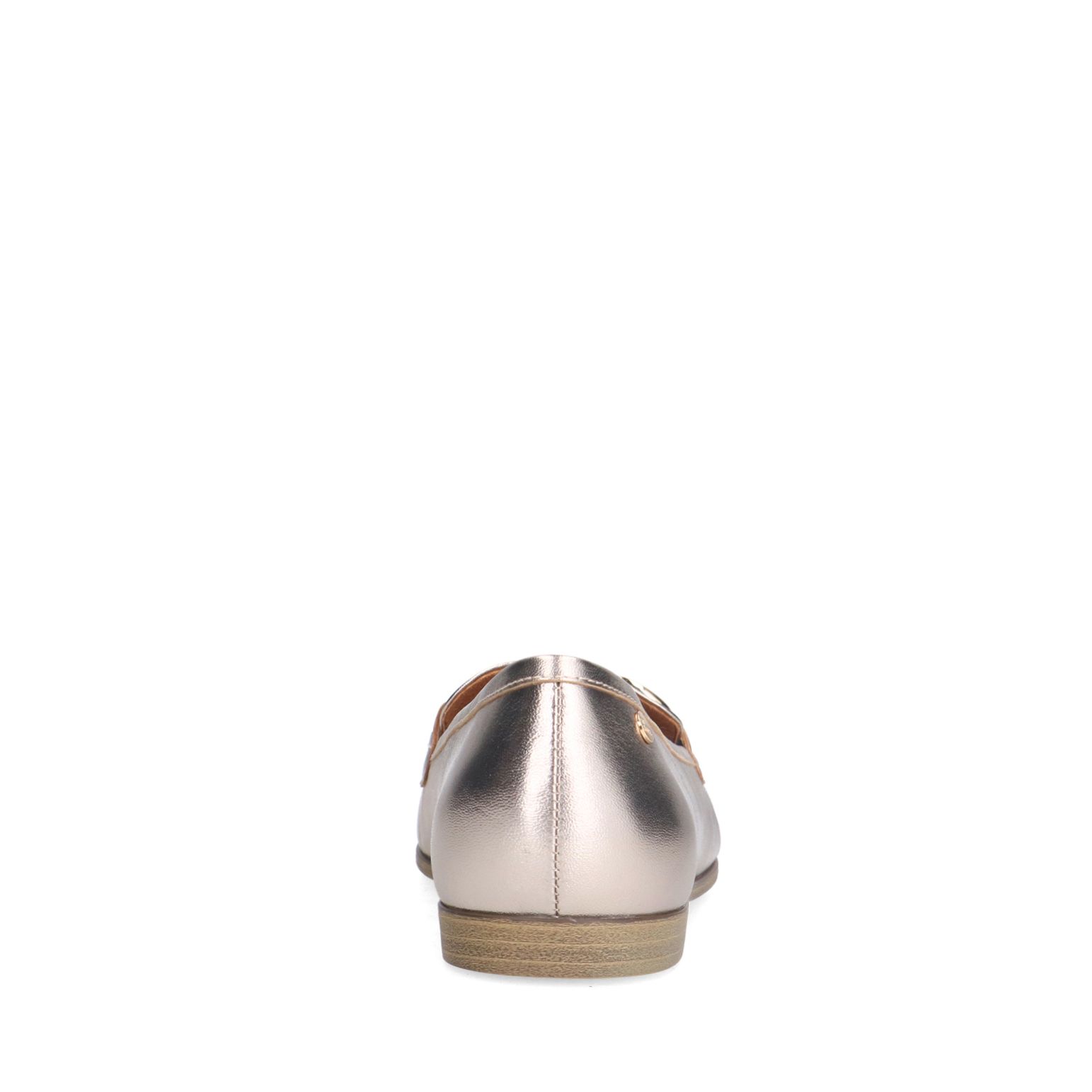 Gouden leren loafers met gouden chain
