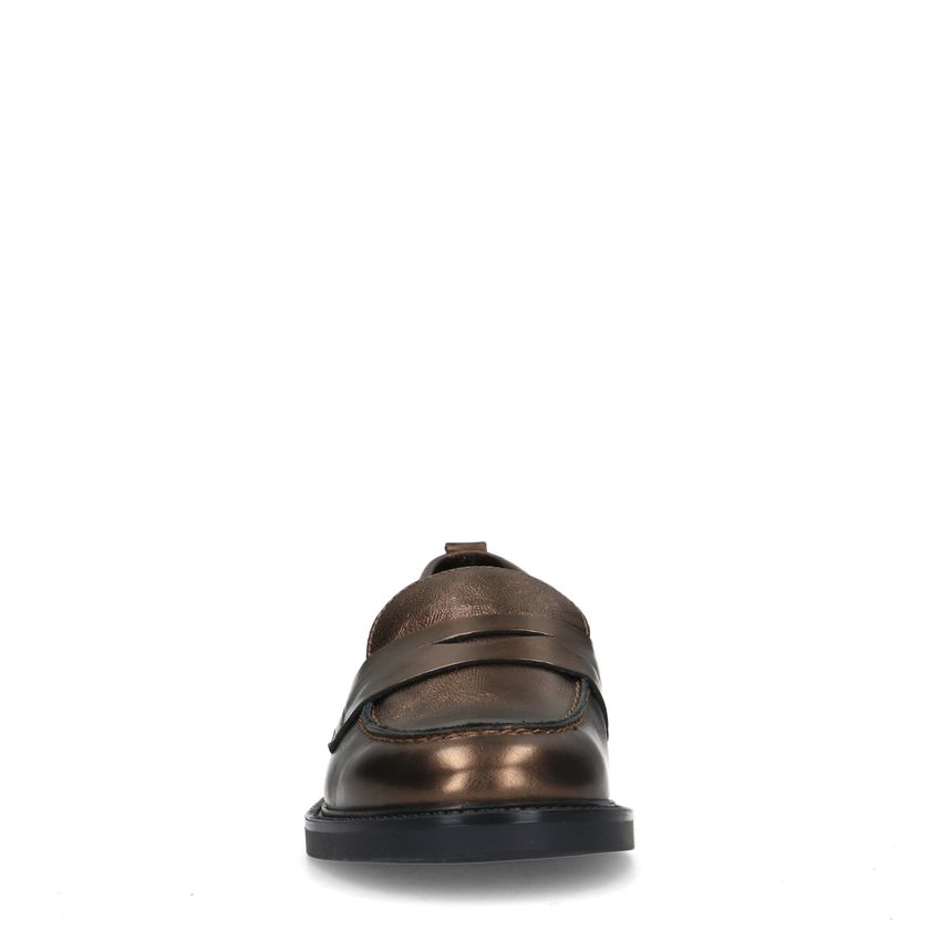 Bronzefarbene Leder-Loafer