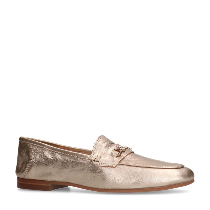 Gouden leren loafers