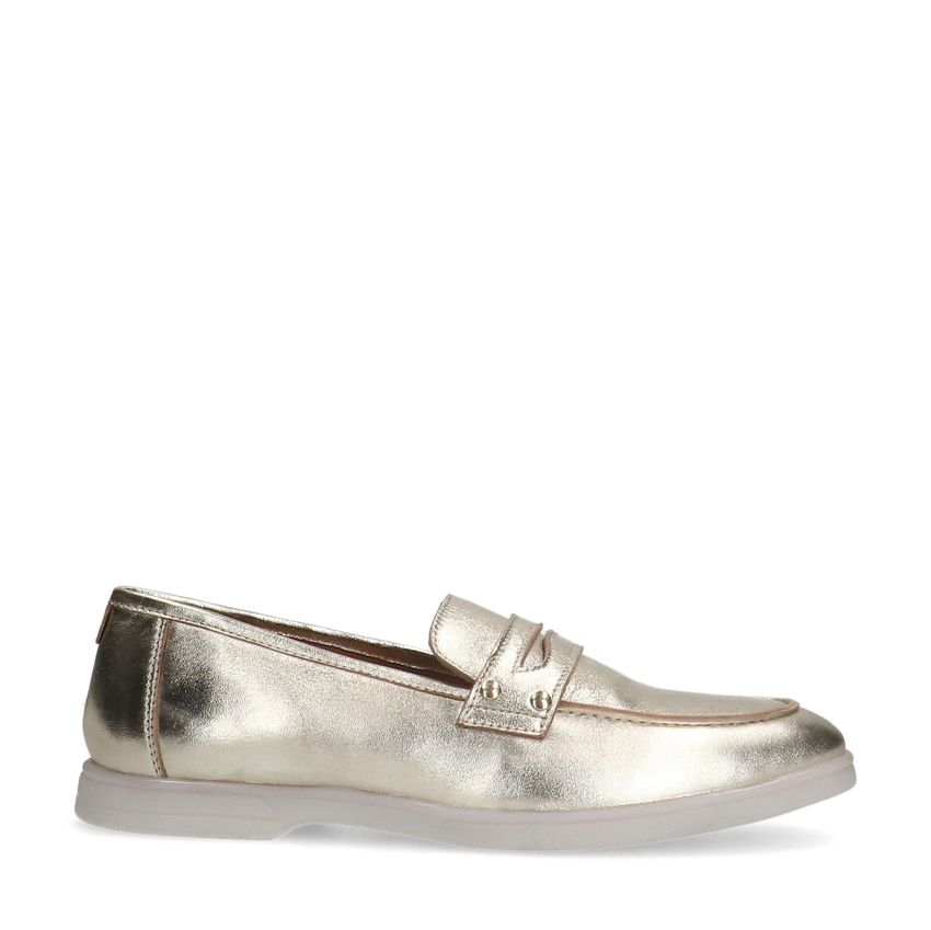 Metallic gouden leren loafers