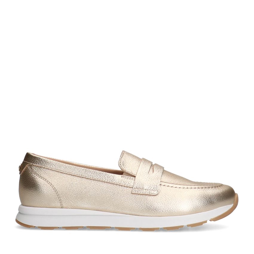 Goldfarbene Leder-Loafer