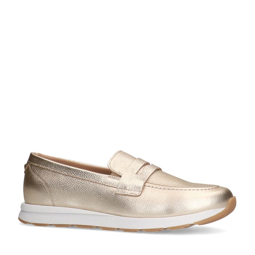 Goldfarbene Leder-Loafer