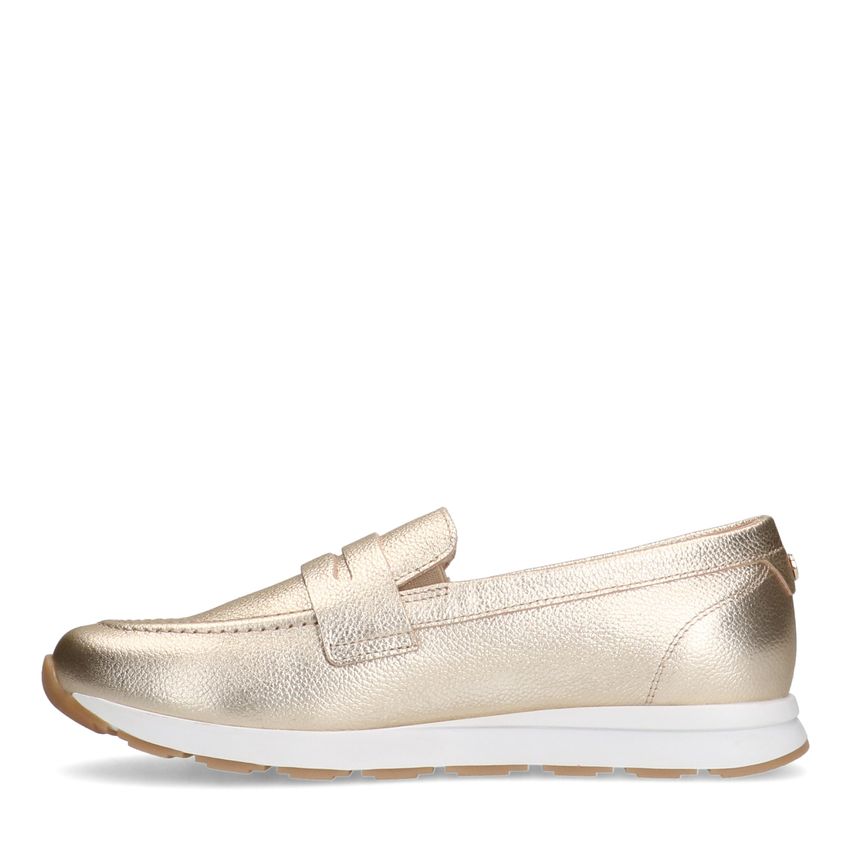 Goldfarbene Leder-Loafer