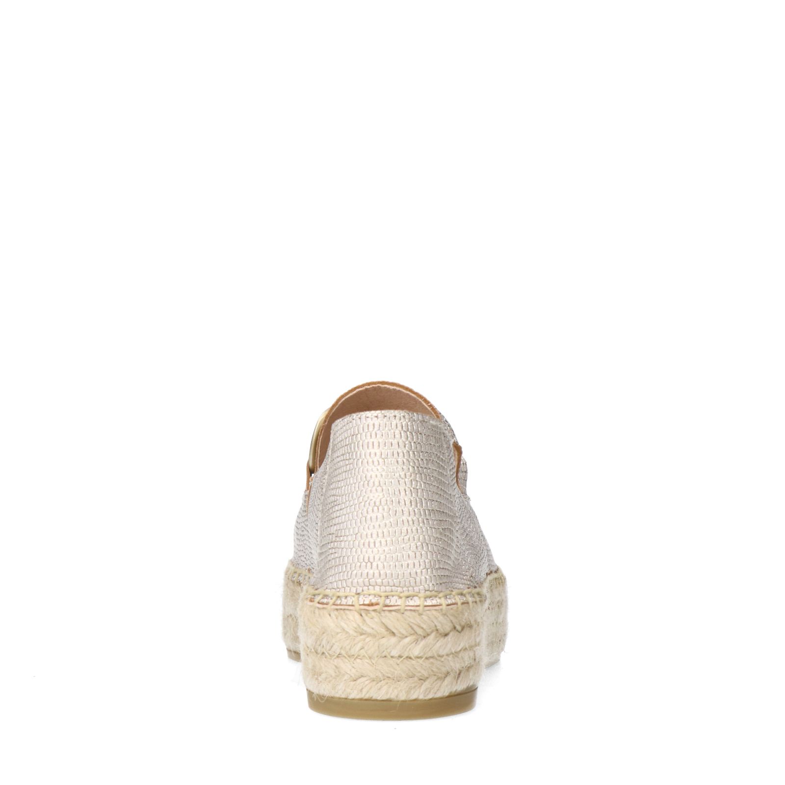 Goudkleurige leren espadrilles met gouden chain