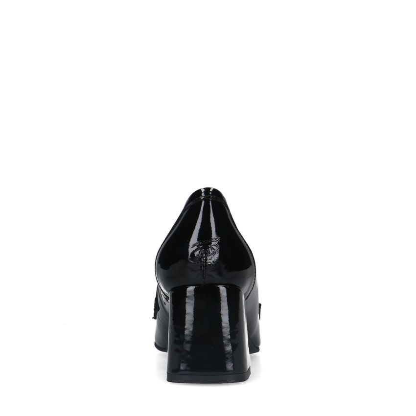 Schwarze Loafer-Pumps aus Leder