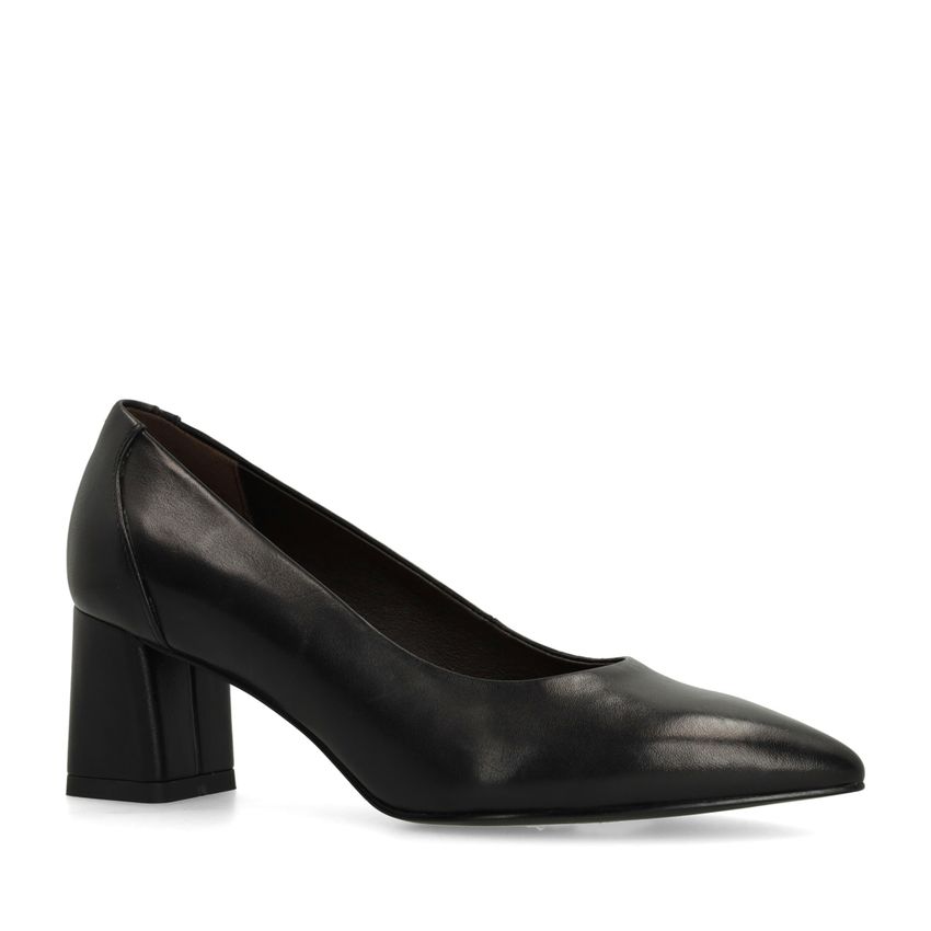 Zwarte leren pumps
