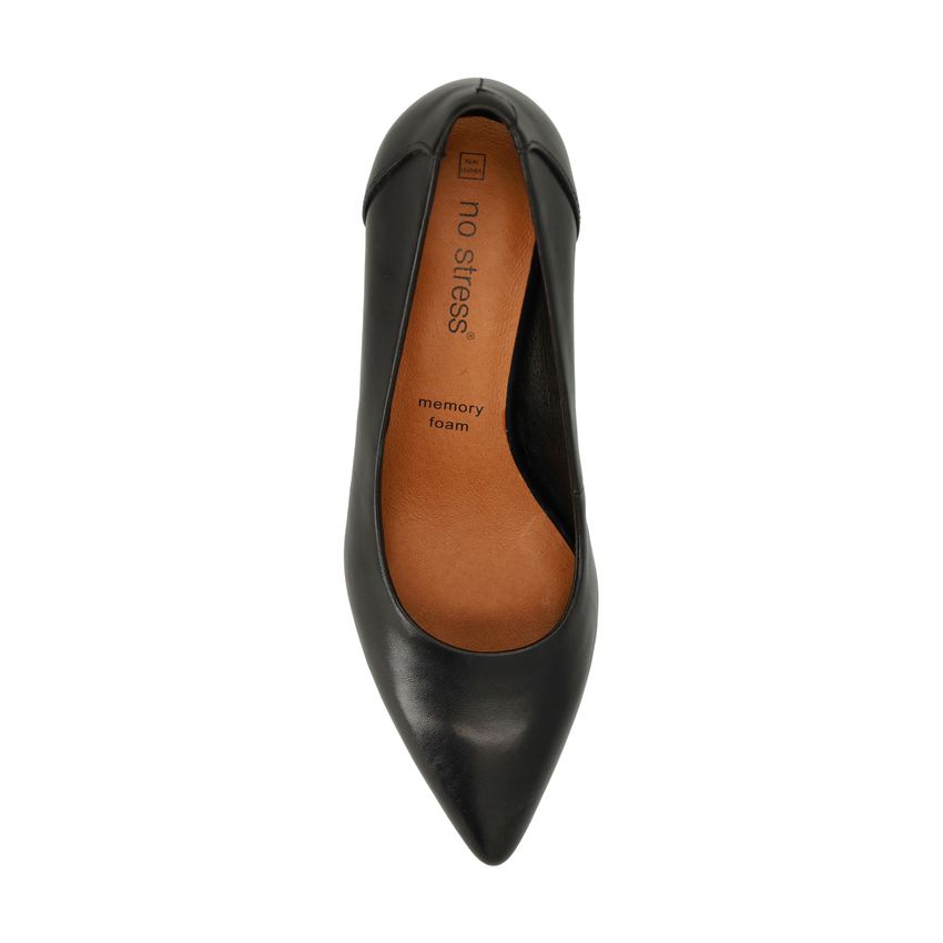 Zwarte leren pumps
