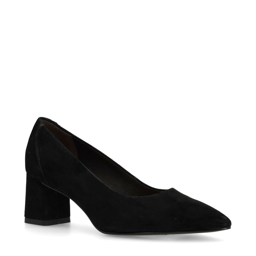 Zwarte suède pumps