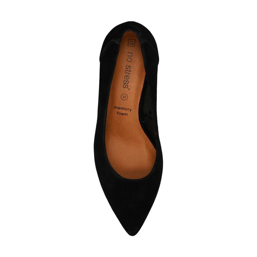 Zwarte suède pumps
