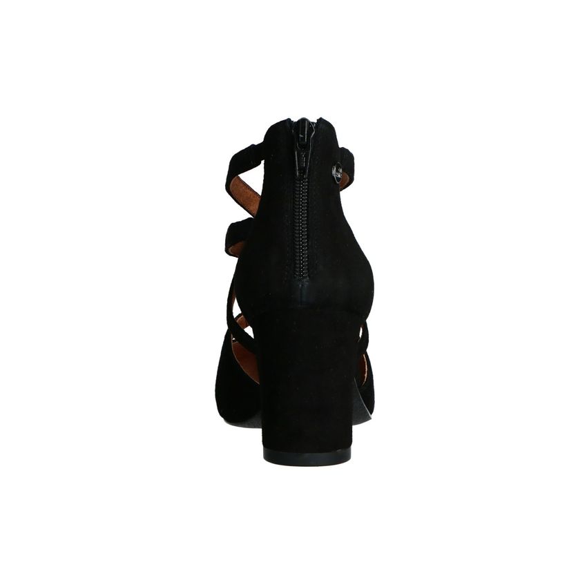 Schwarze Veloursleder-Pumps mit Reißverschluss