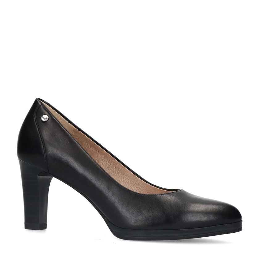 Zwarte leren pumps