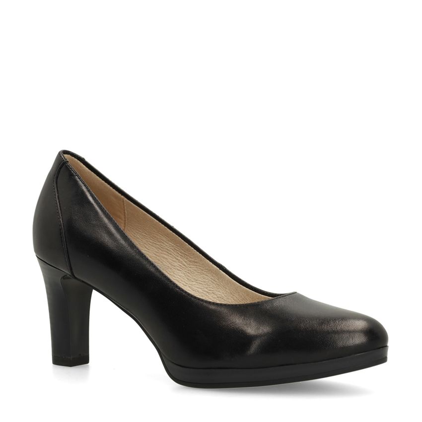 Zwarte leren pumps
