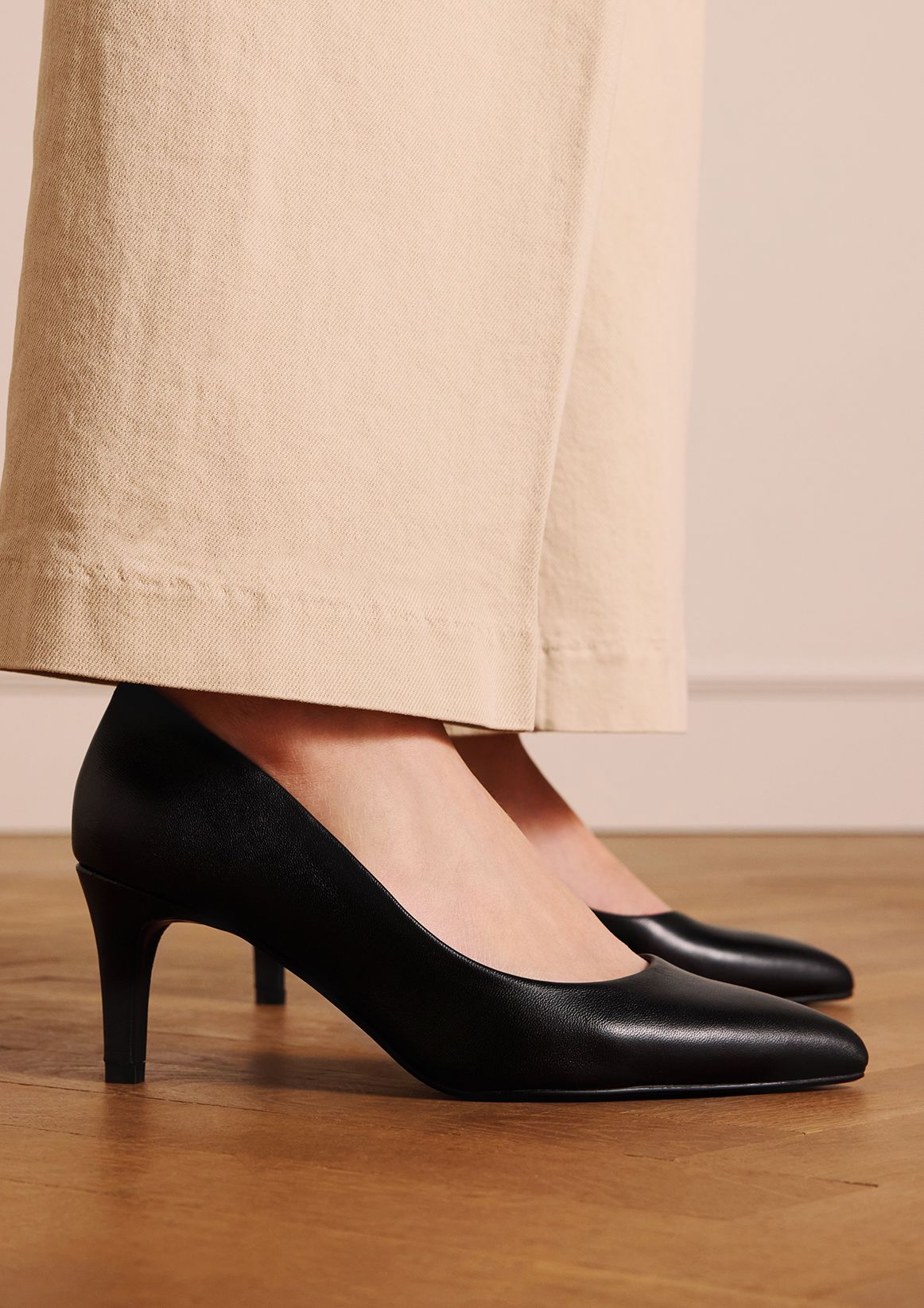 Zwarte leren pumps