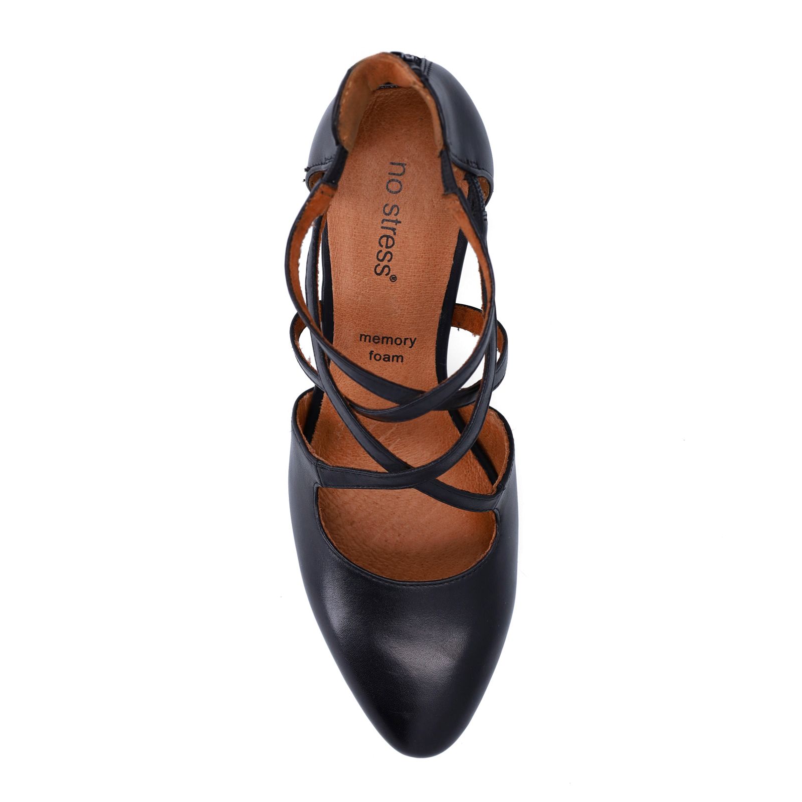Zwarte leren pumps met ritssluiting