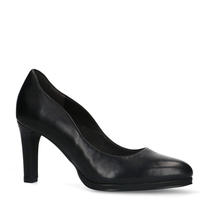 Zwarte leren pumps