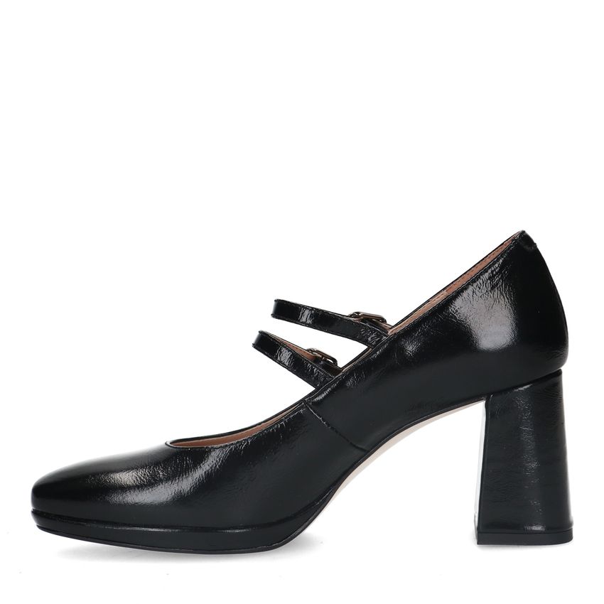 Zwarte leren mary jane pumps