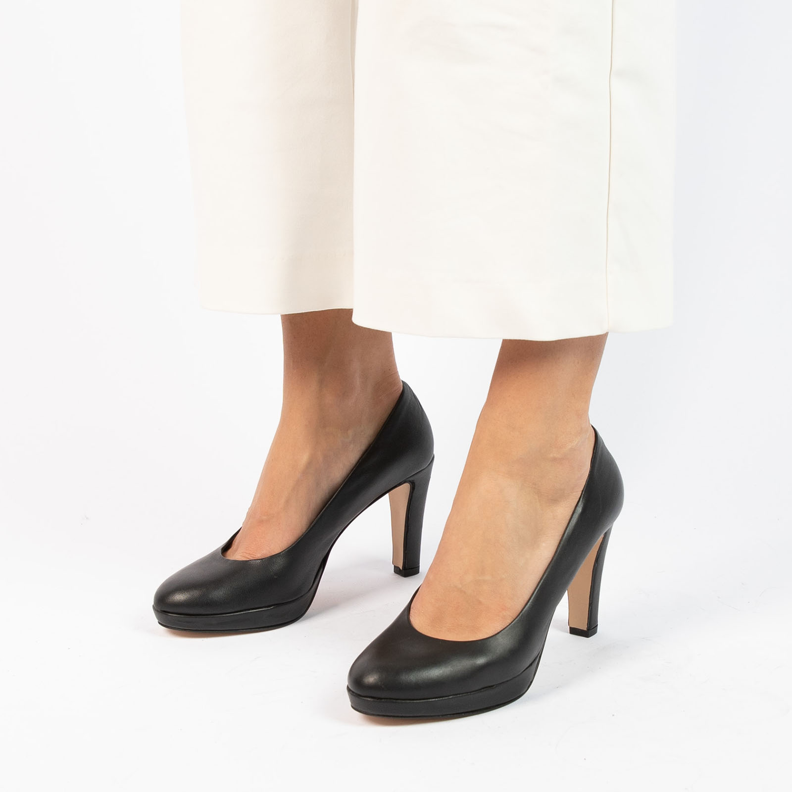 Zwarte discount leren pumps