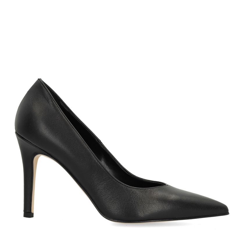 Zwarte leren pumps