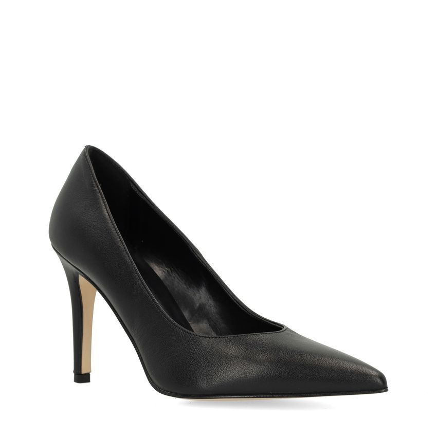 Zwarte leren pumps
