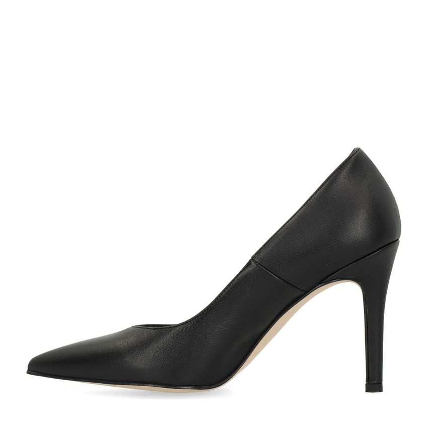 Zwarte leren pumps