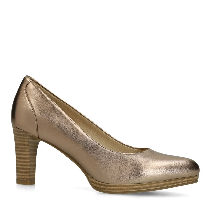 Bronzefarbene Lederpumps