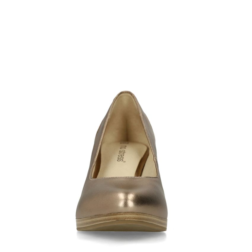 Bronzefarbene Lederpumps