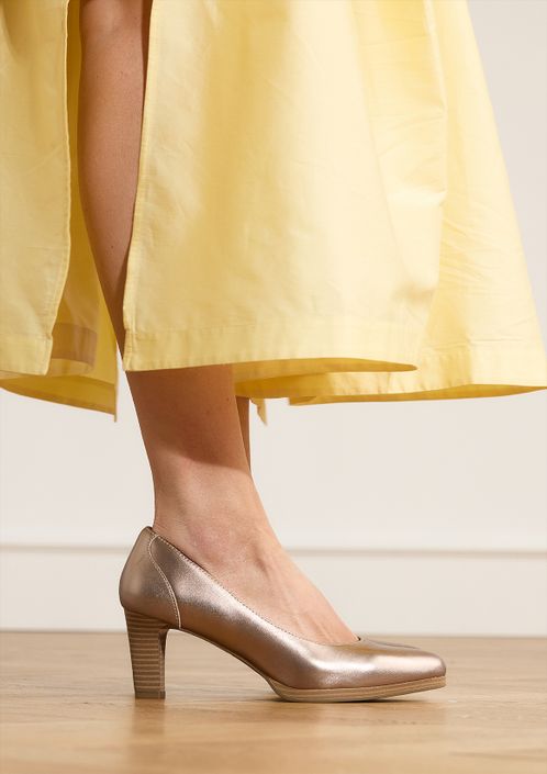 Bronzen leren pumps