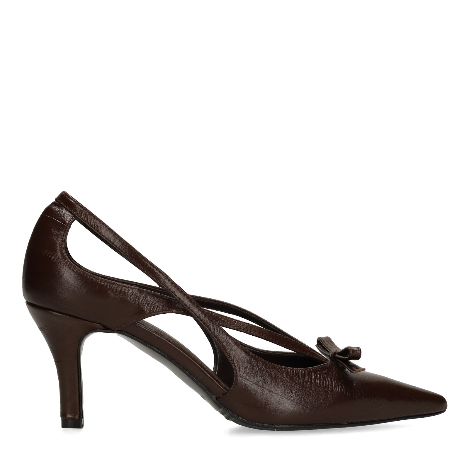 Bruine leren pumps
