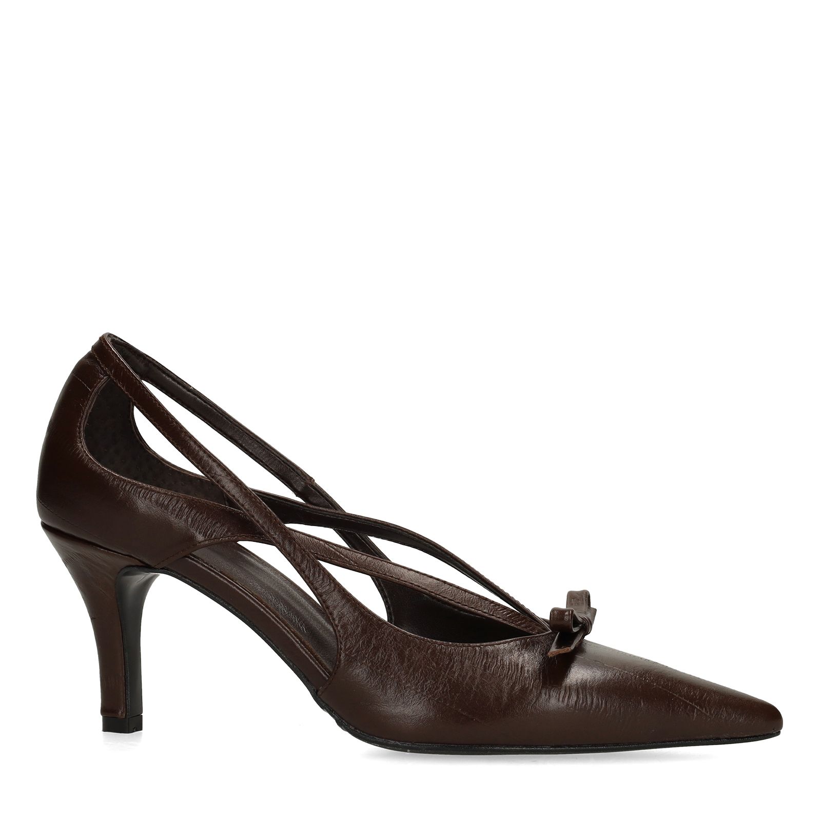Bruine leren pumps