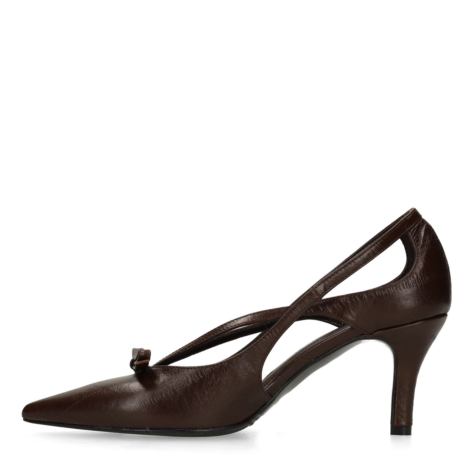 Bruine leren pumps