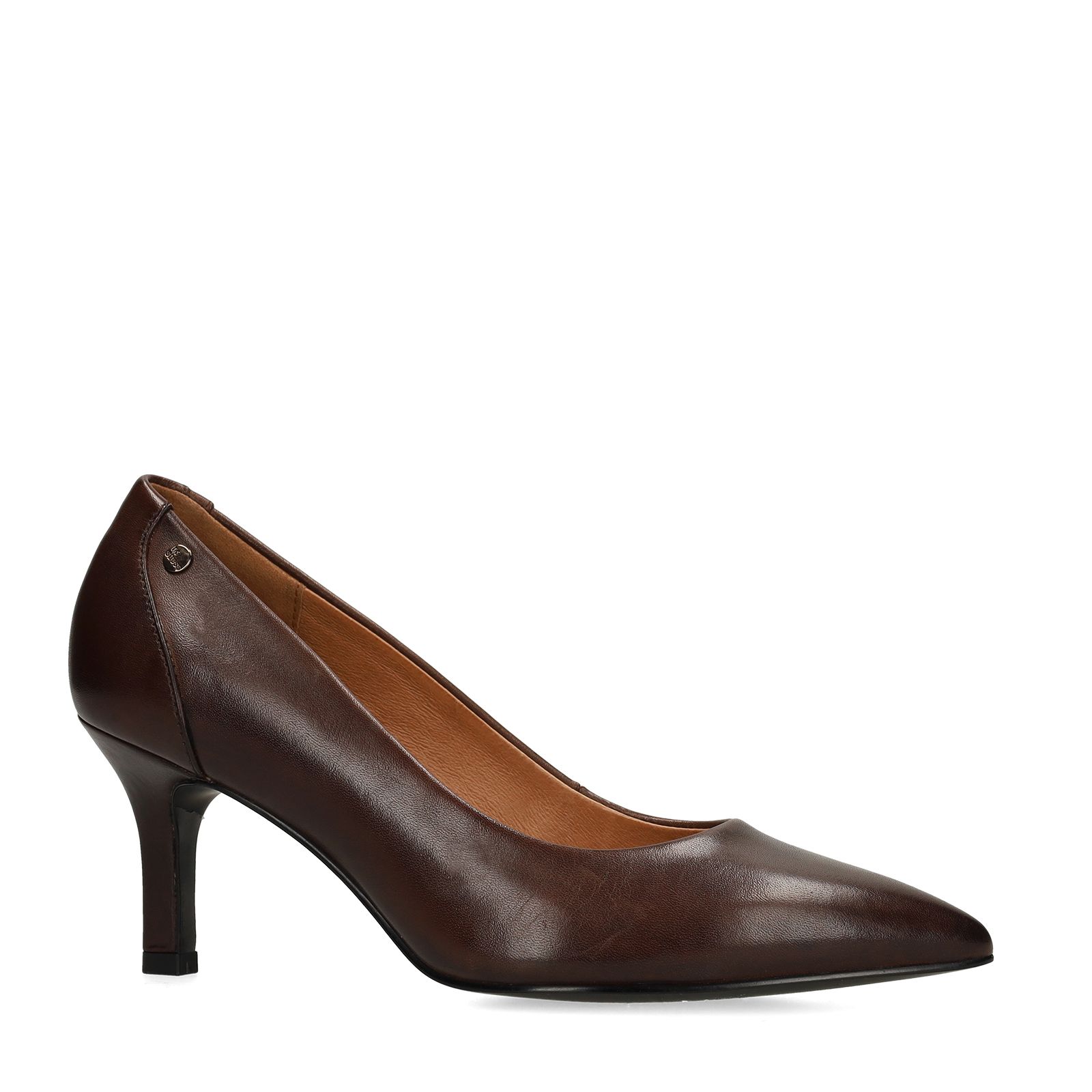Bruine leren pumps