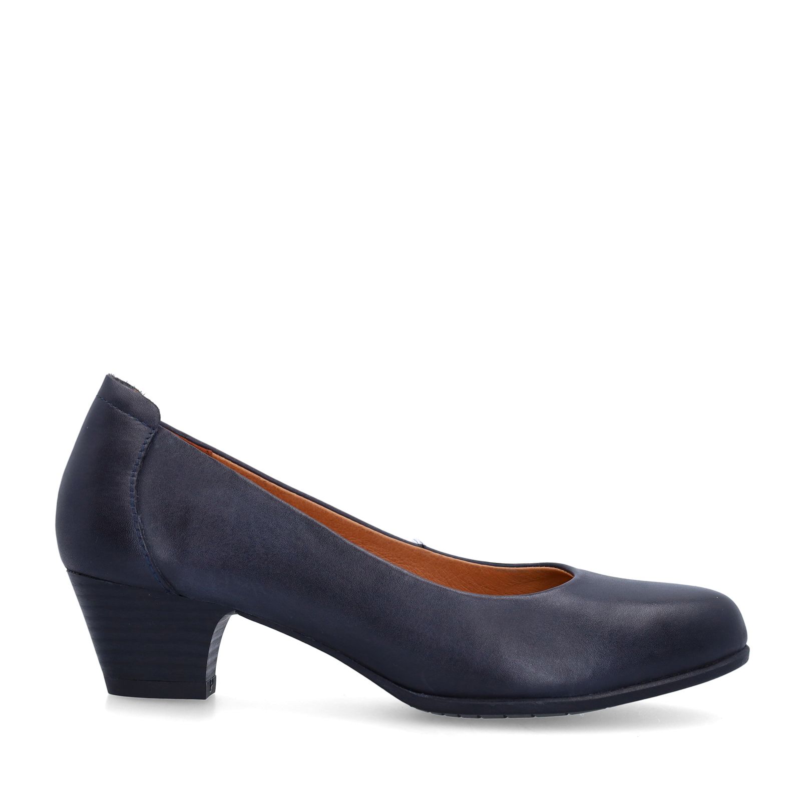 Marineblaue Lederpumps