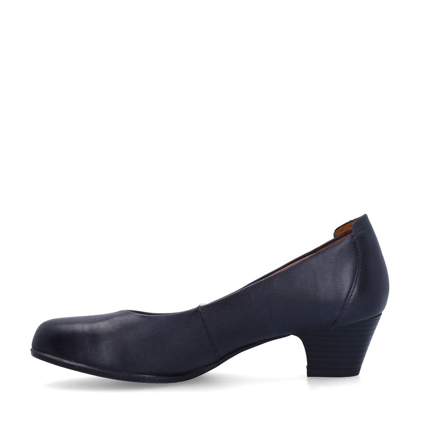 Donkerblauwe leren pumps